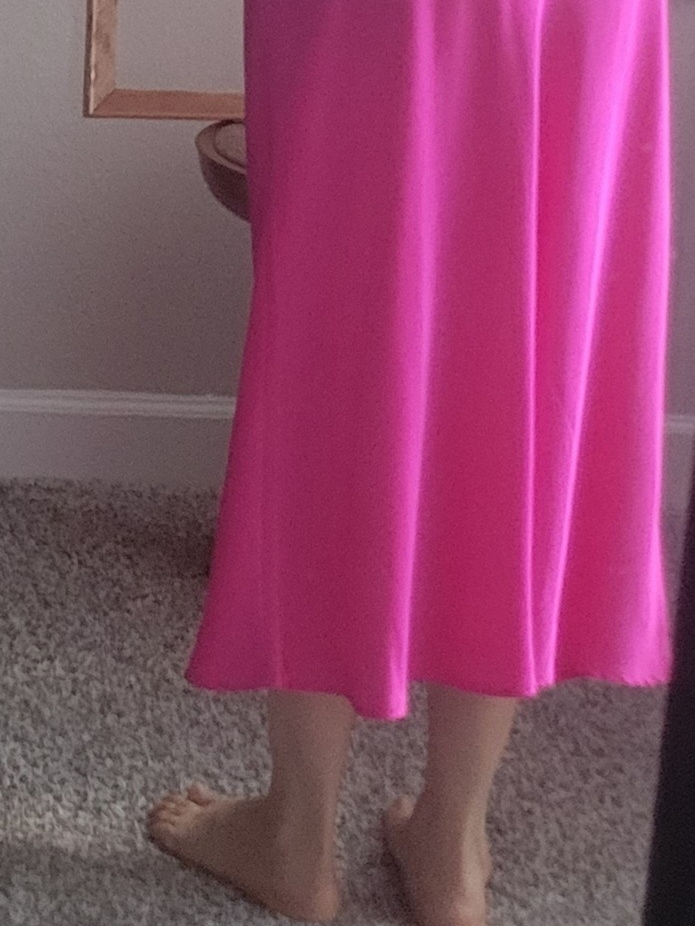 Bright Pink Midi Slip Dress - Unbranded
